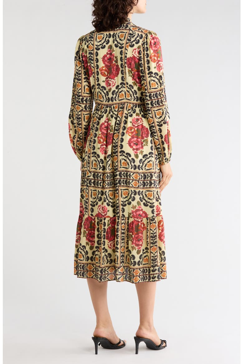 Long Sleeve Print Shirtdress, Alternate, color, SEPIA GARDEN