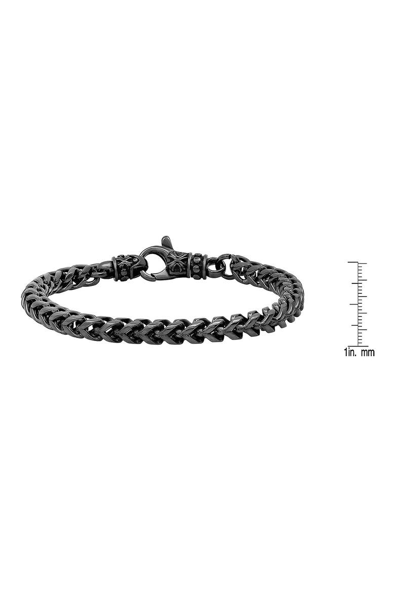 Stainless Steel Wheat Chain Bracelet, Alternate, color, BLACK