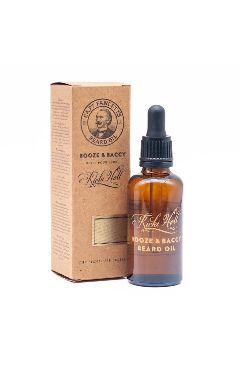 Captain Fawcett Ricki Hall's Booze & Baccy Beard Oil 50ml, Main, color, Beard Oil