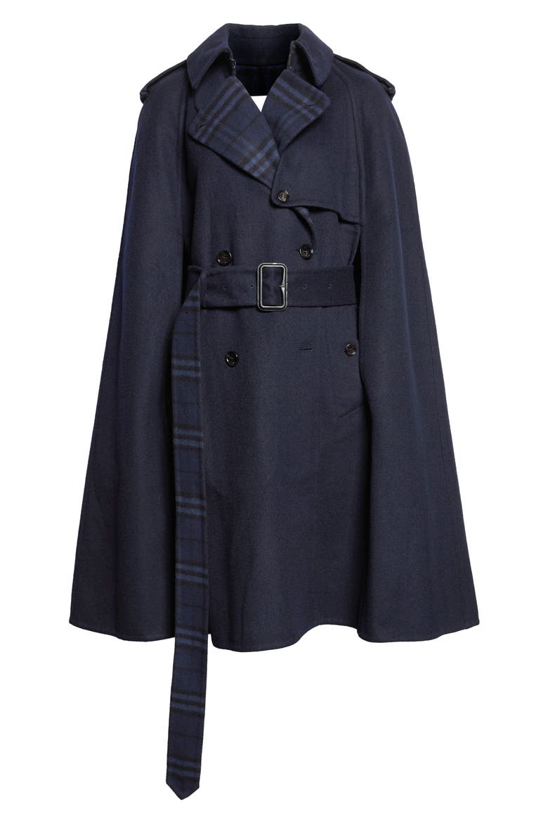 Bellemont Wool Cape, Main, color, NAVY/ NAVY CHECK