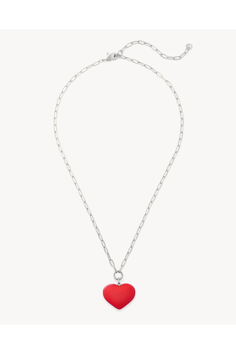 Midi Heart Pendant Necklace, Alternate, color, Ruby