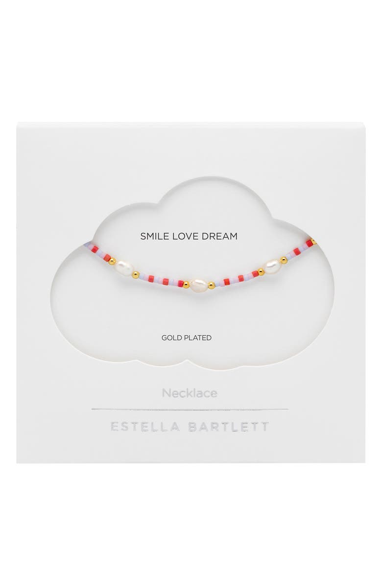 Estella Bartlett Miyuki & Faux Pearl Necklace, Alternate, color, Gold