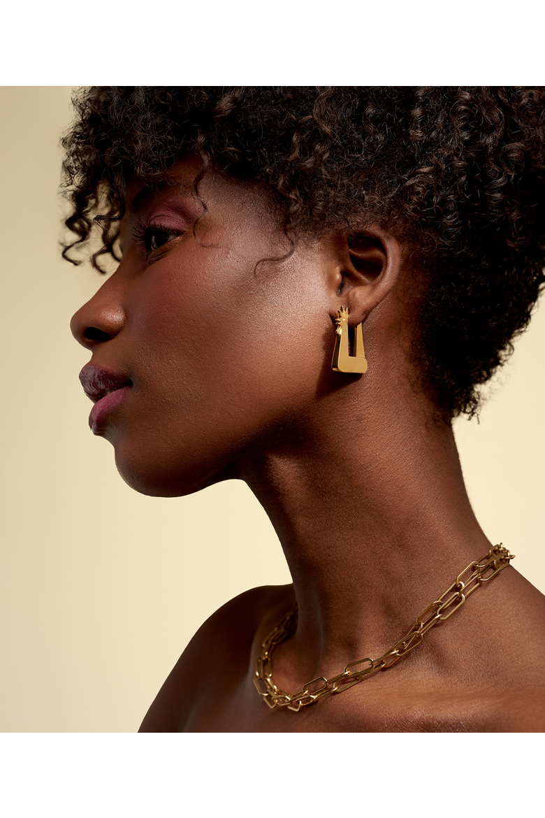 Galo Chicken Earrings, Alternate, color, Gold