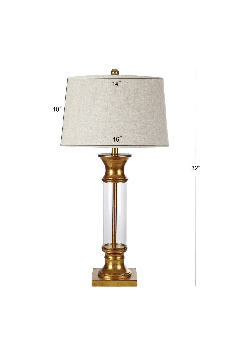 JONATHAN Y Hunter 32" Metal/Glass LED Table Lamp, Alternate, color, Gold/Clear