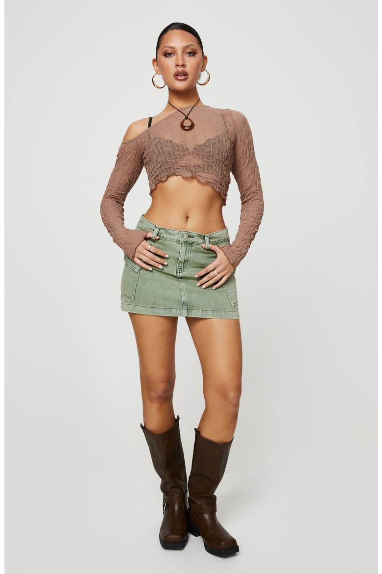 Zakai Denim Cargo Miniskirt, Alternate, color, GREEN