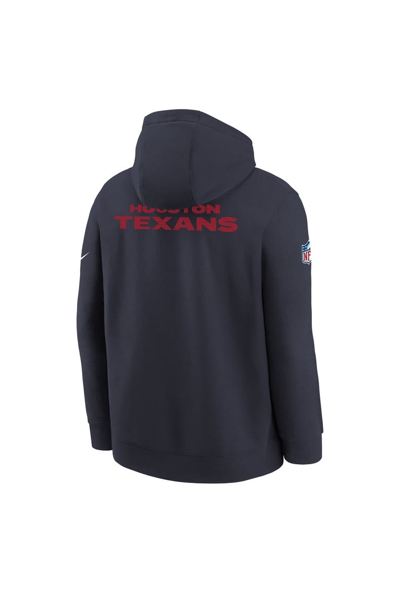 Youth Nike  Navy Houston Texans Sideline Club Fleece Hoodie, Alternate, color, Navy