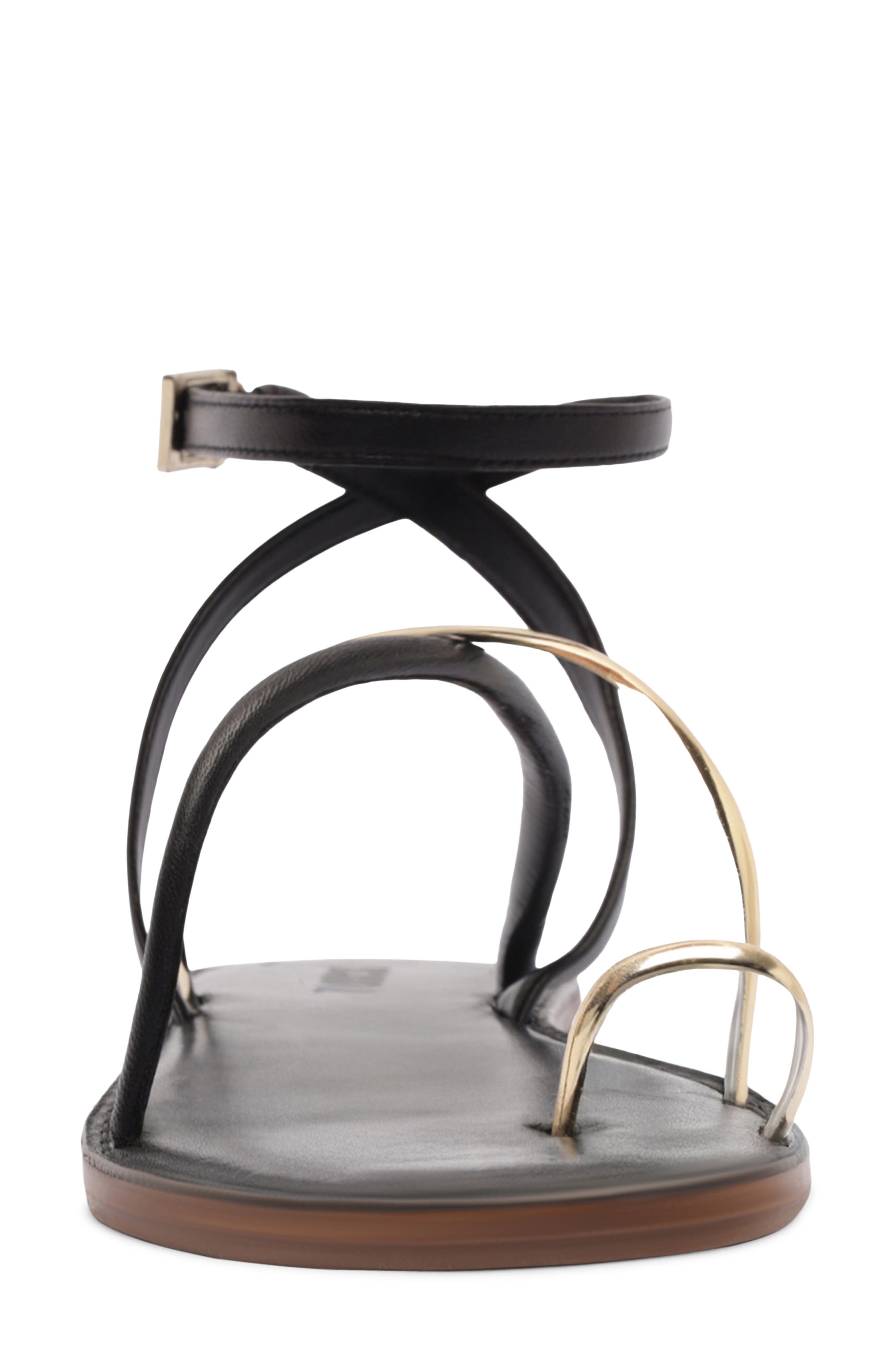 Schutz Valeria Toe Loop Ankle Strap Sandal, Alternate, color, Black
