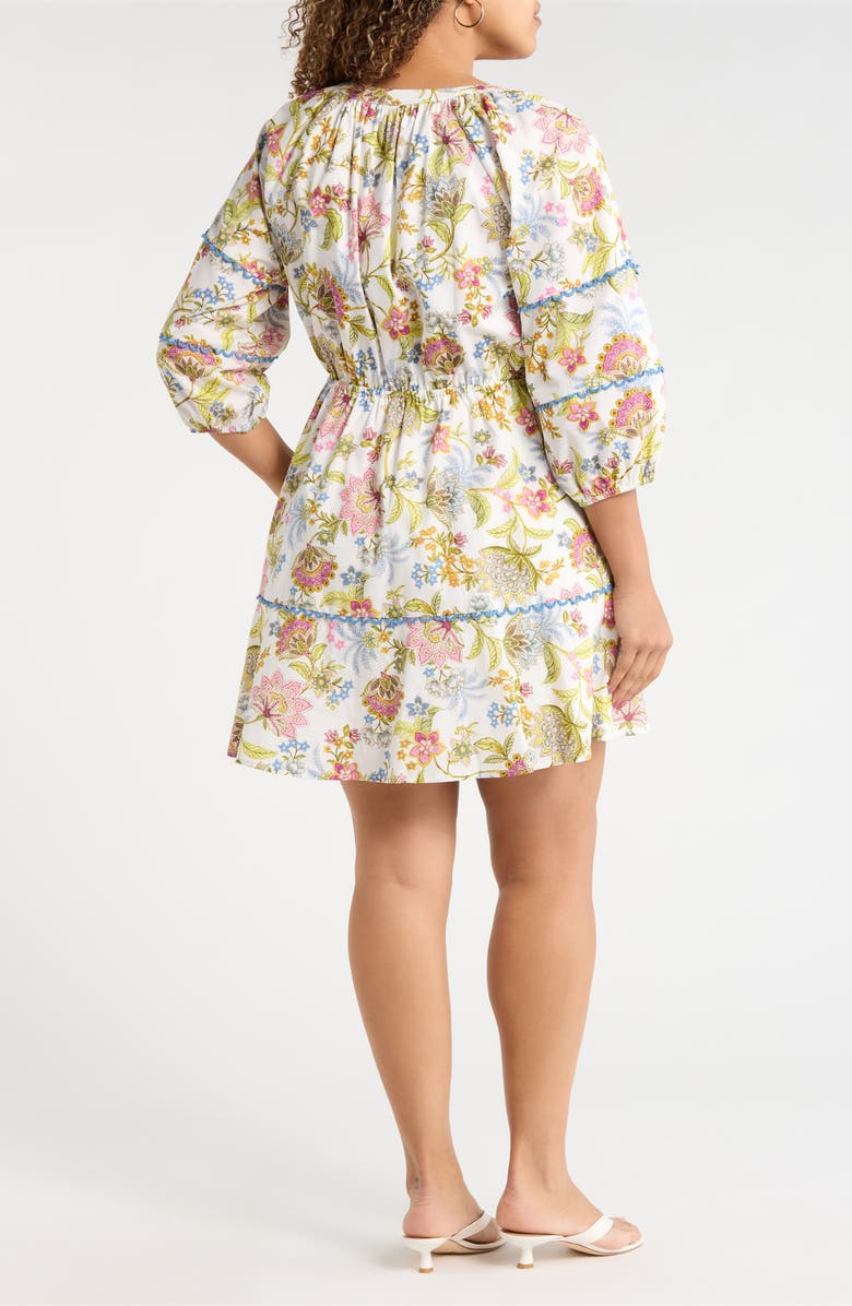 SUGARLIPS Pany Floral Dabria Cotton Dress, Alternate, color, Pink-Green-Blue