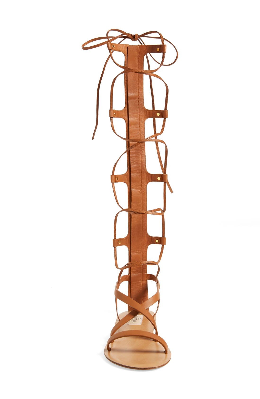'Rockstud' Tall Gladiator Sandal, Alternate, color, LIGHT CUIR