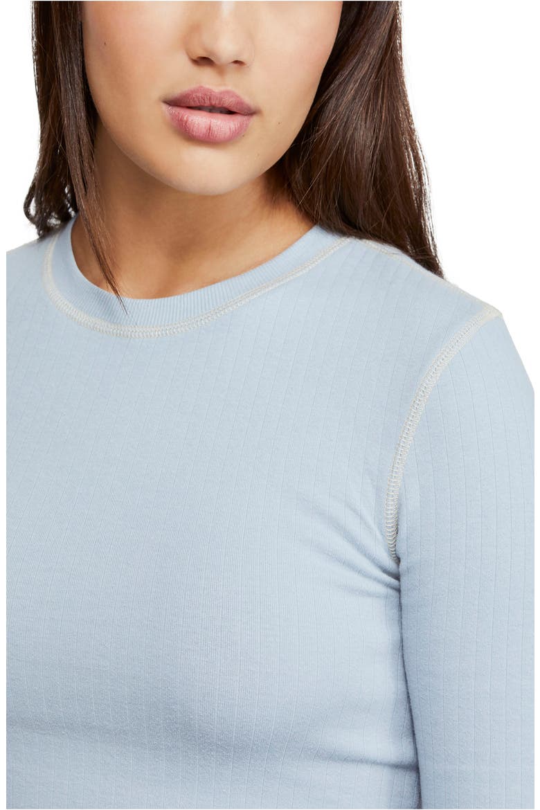 Urban Outfitters Contrast Stitch Tee, Alternate, color, LIGHT BLUE