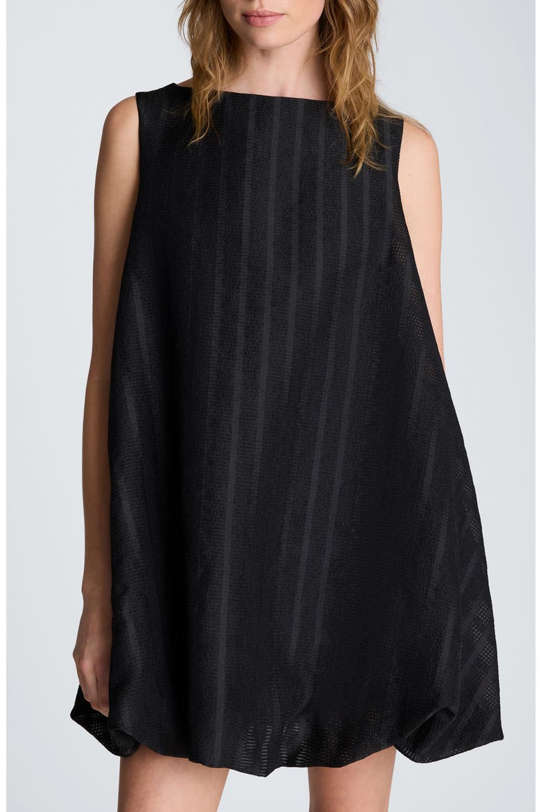 Bubble Hem Swing Minidress, Main, color, BLACK