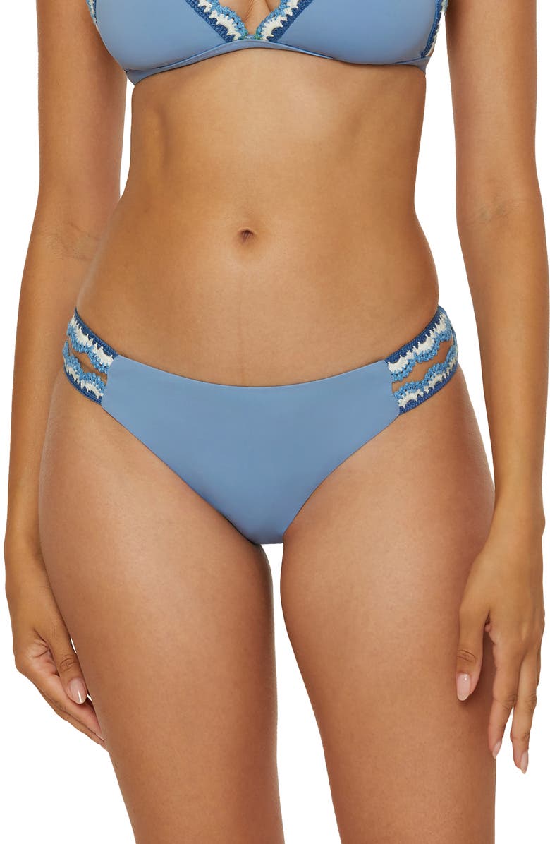 Lucky Brand Malaga Crochet Tab Bikini Bottoms, Main, color, Wisteria