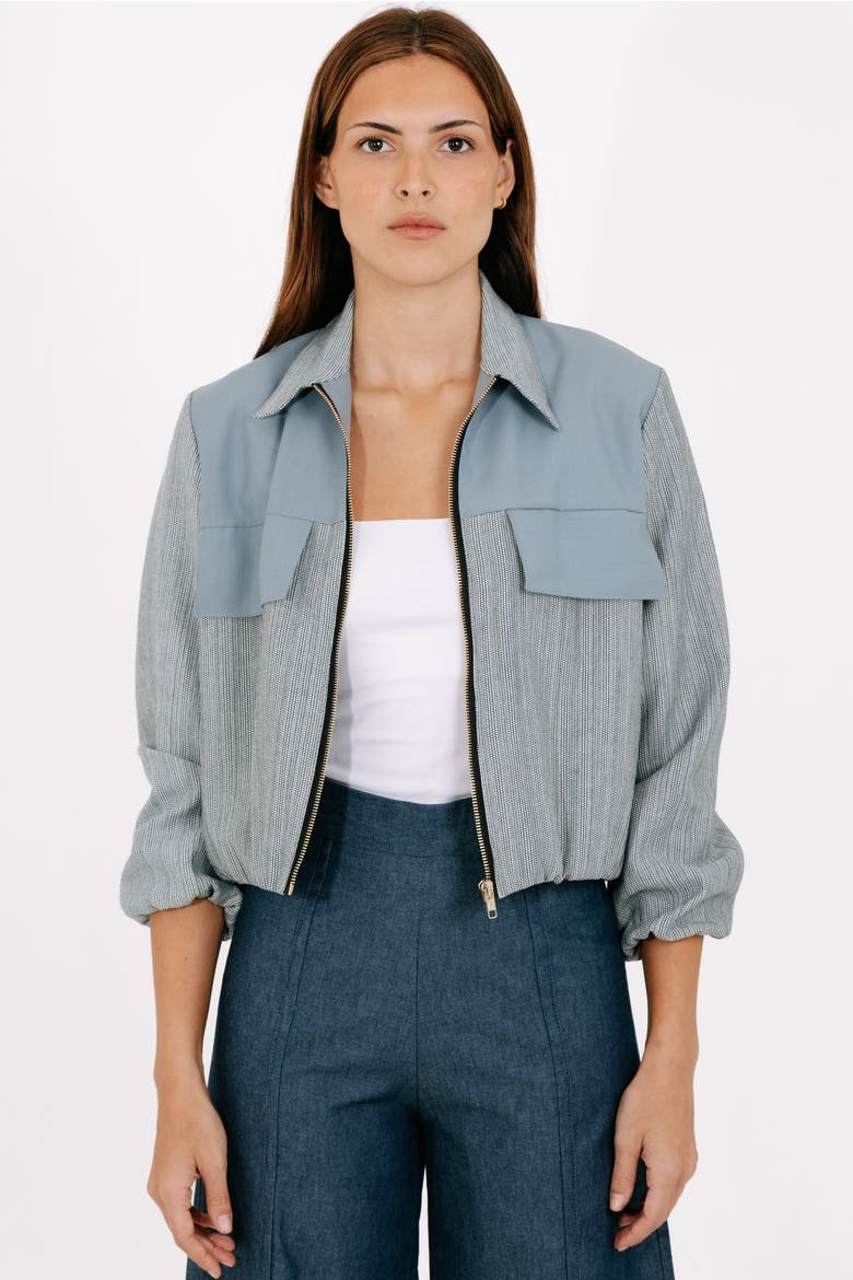 Stillwater Bomber Jacket, Alternate, color, Denim