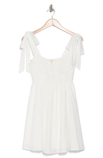 BLU PEPPER BLU PEPPER TIE STRAP FIT & FLARE MINIDRESS 