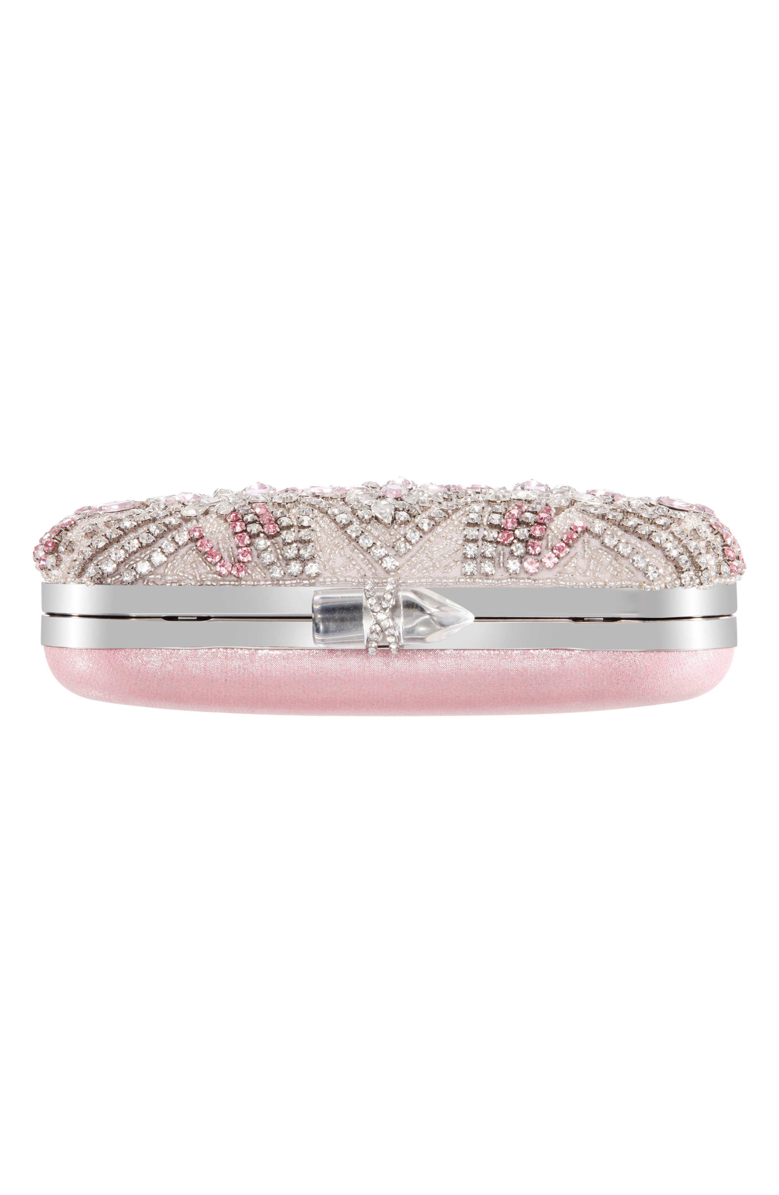 Gelsey Crystal Embellished Minaudière, Alternate, color, PINK