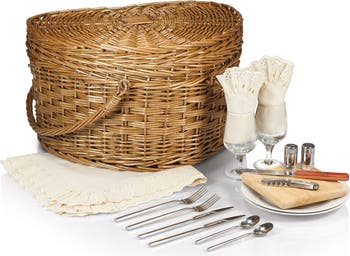 Heart Shaped Wicker Picnic Basket