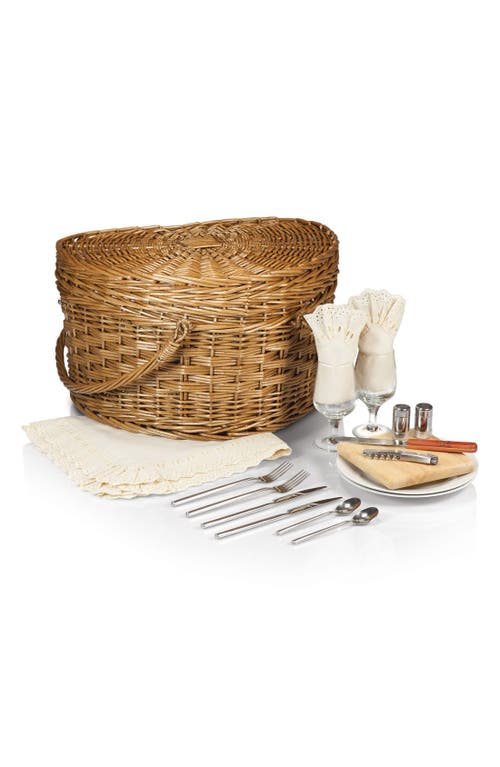 PICNIC TIME PICNIC TIME HEART SHAPED WICKER PICNIC BASKET