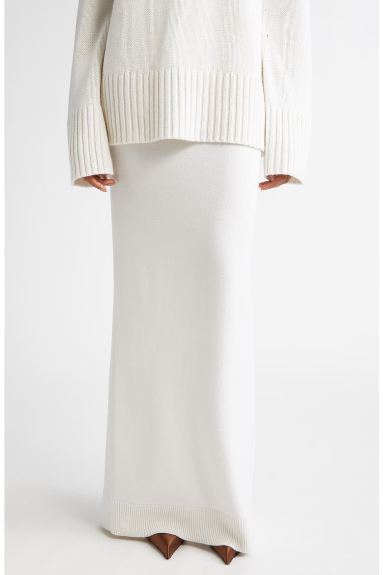 Back Slit Cashmere Blend Maxi Sweater Skirt, Main, color, OPTIC WHITE