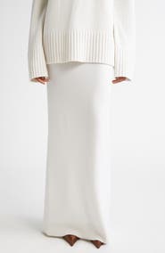 Michael Kors Collection Back Slit Cashmere Blend Maxi Sweater Skirt