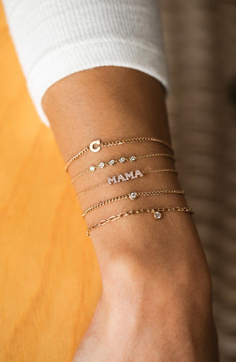 Zoë Chicco Floating Diamond Curb Chain Bracelet, Alternate, color, 