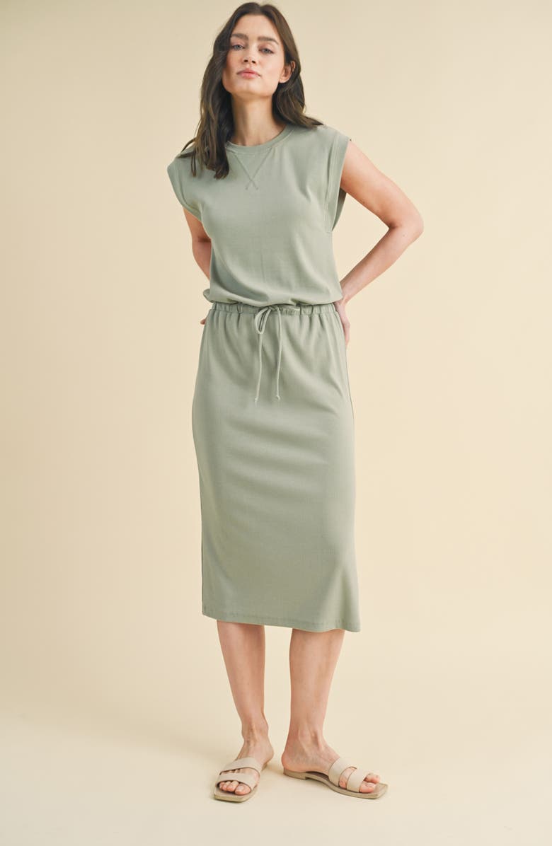 WISHLIST Knit Tank Midi Dress, Alternate, color, S. Olive