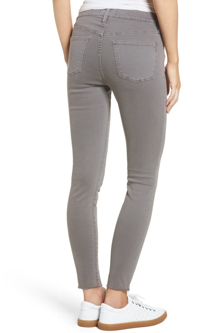 9-Inch High-Rise Skinny Jeans: Raw-Hem Garment-Dyed Edition, Alternate, color, GREY EVENING