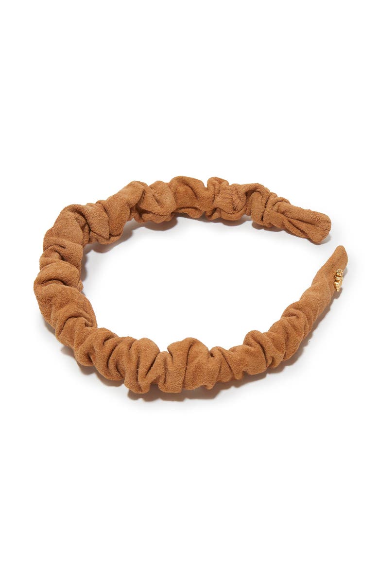 Lele Sadoughi Jessie Suede Headband, Main, color, Buff 700
