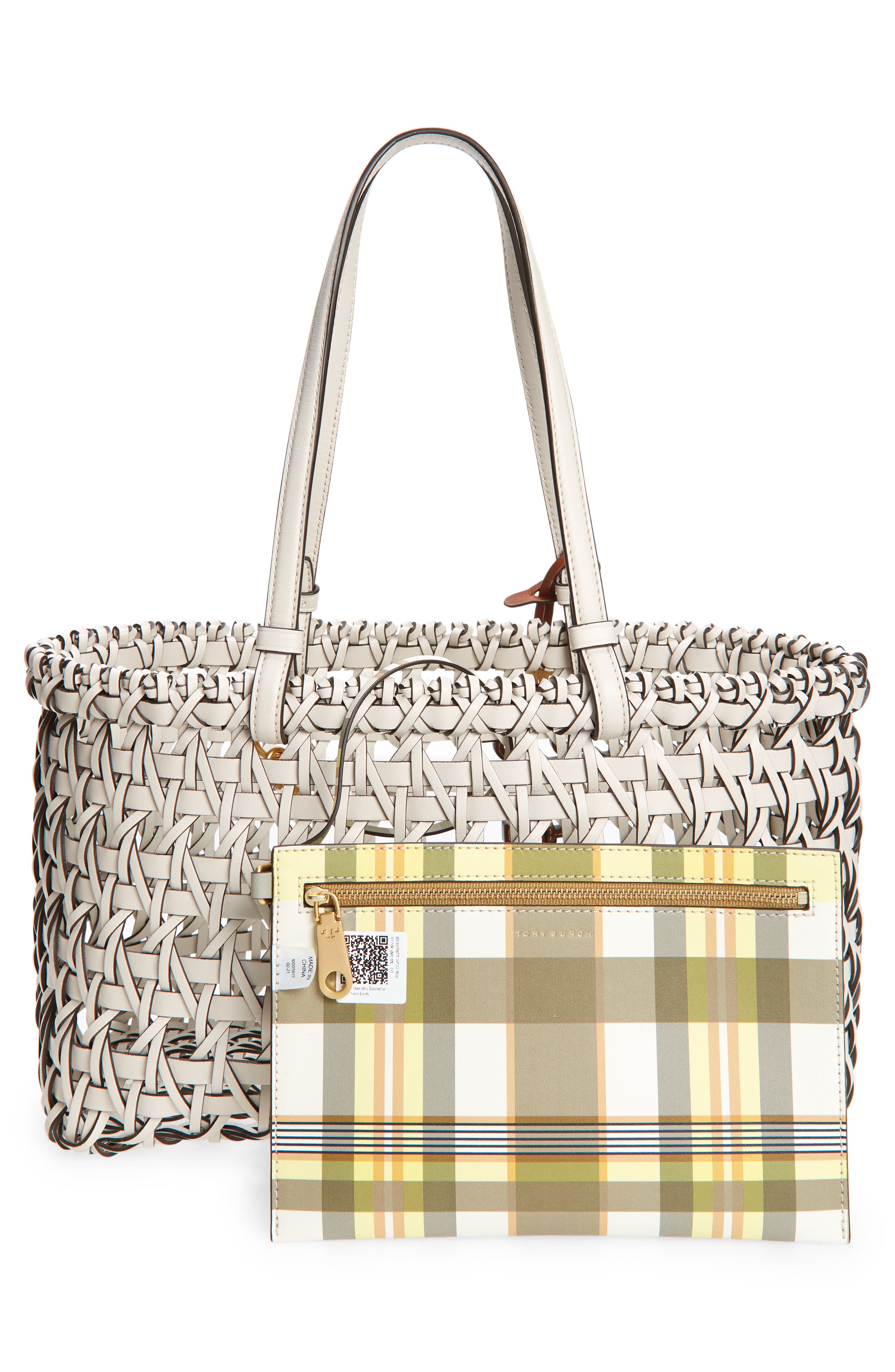 Tory Burch Miller Garden Basketweave Tote, Alternate, color, 