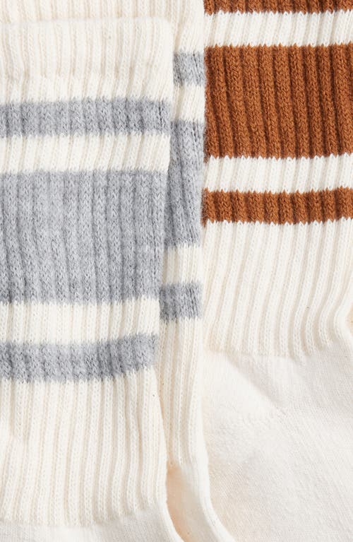 American Trench Assorted 3-pack Mono Stripe Cotton Blend Crew Socks In White