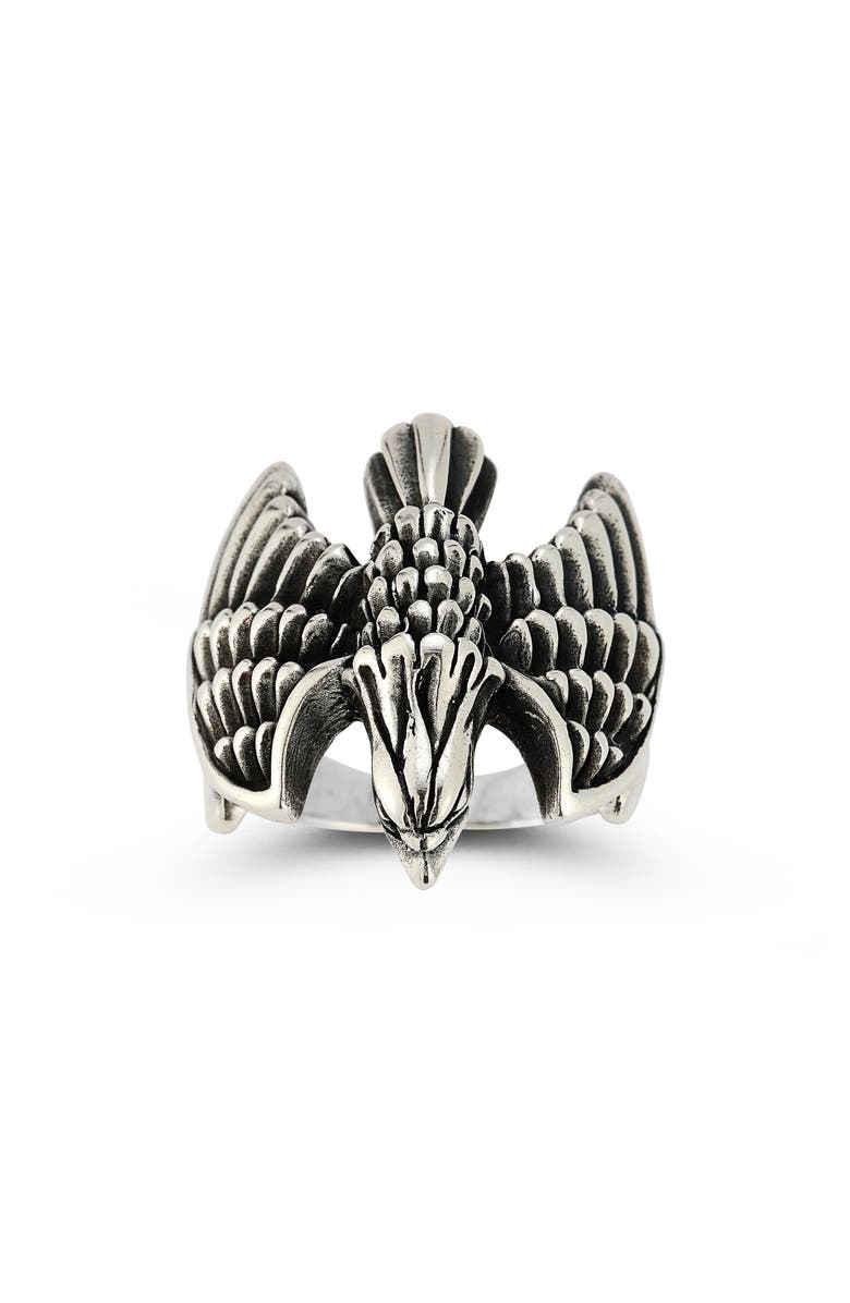 Yield of Men Men's Sterling Silver Oxidized Eagle Ring, Alternate, color, Silver