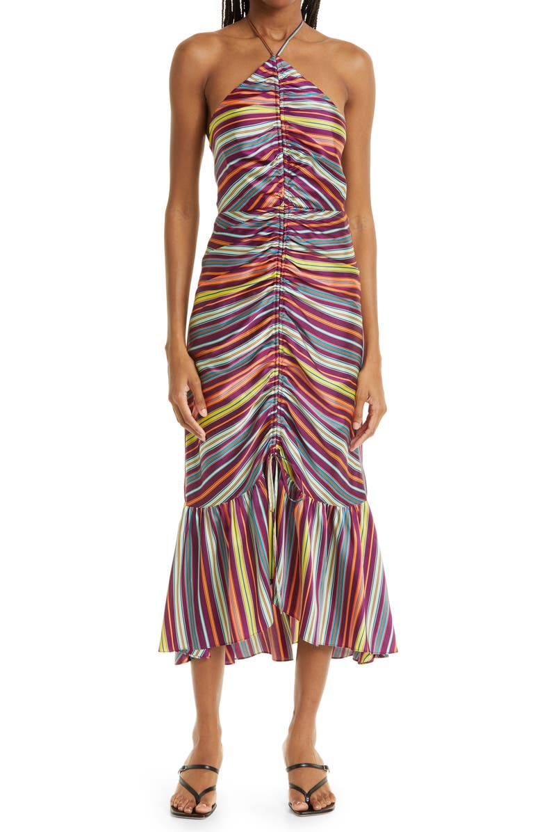 Cinq à Sept Clifton Halter Neck Midi Dress, Main, color, 