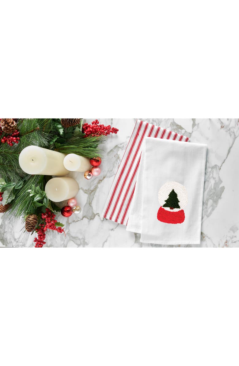 C&F Home Snow Globe Tree French Knot Flour Sack Kitchen Towel, Alternate, color, Beige