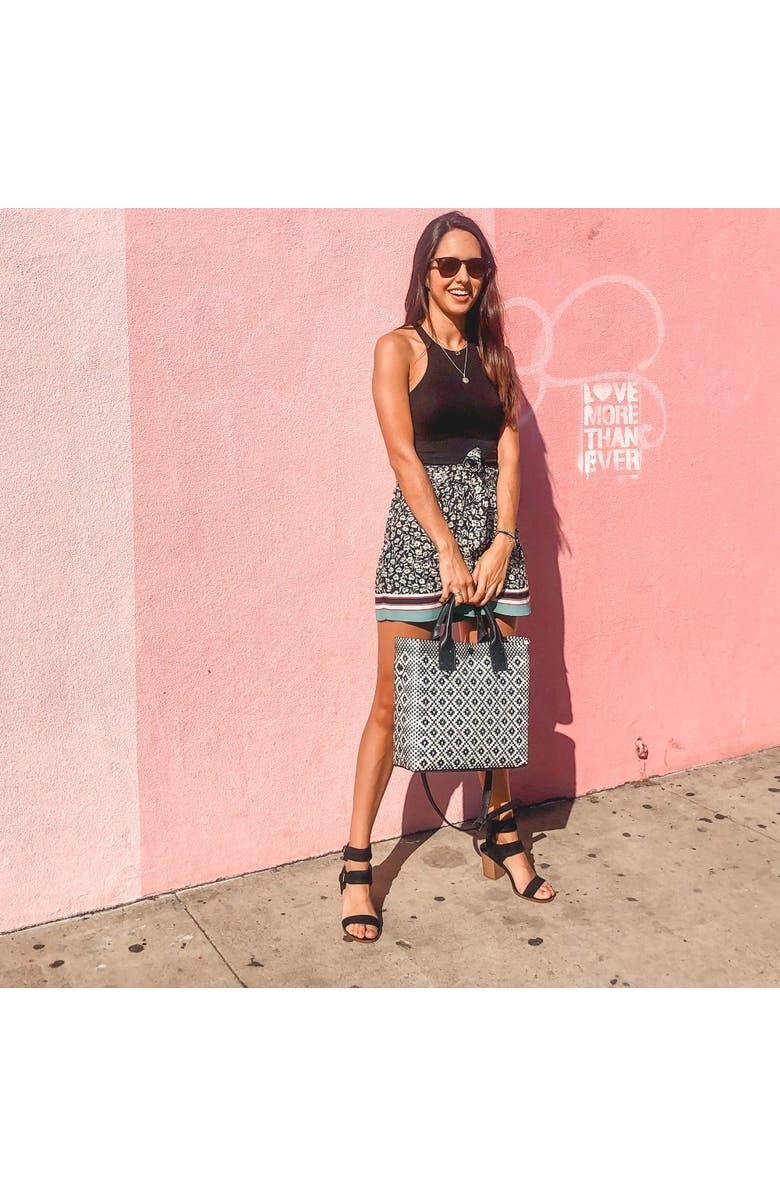 Tin Marin Panda Large Woven Crossbody Bag, Alternate, color, Black Leather Straps