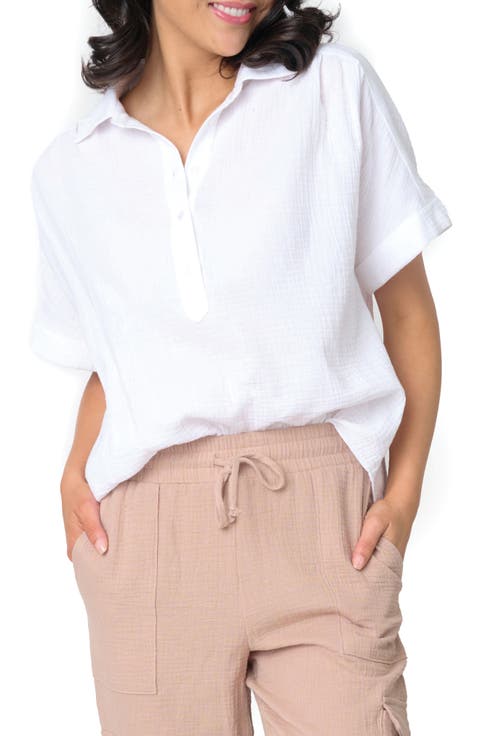 All Day Cotton Gauze Popover Shirt