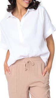 GIBSONLOOK All Day Cotton Gauze Popover Shirt