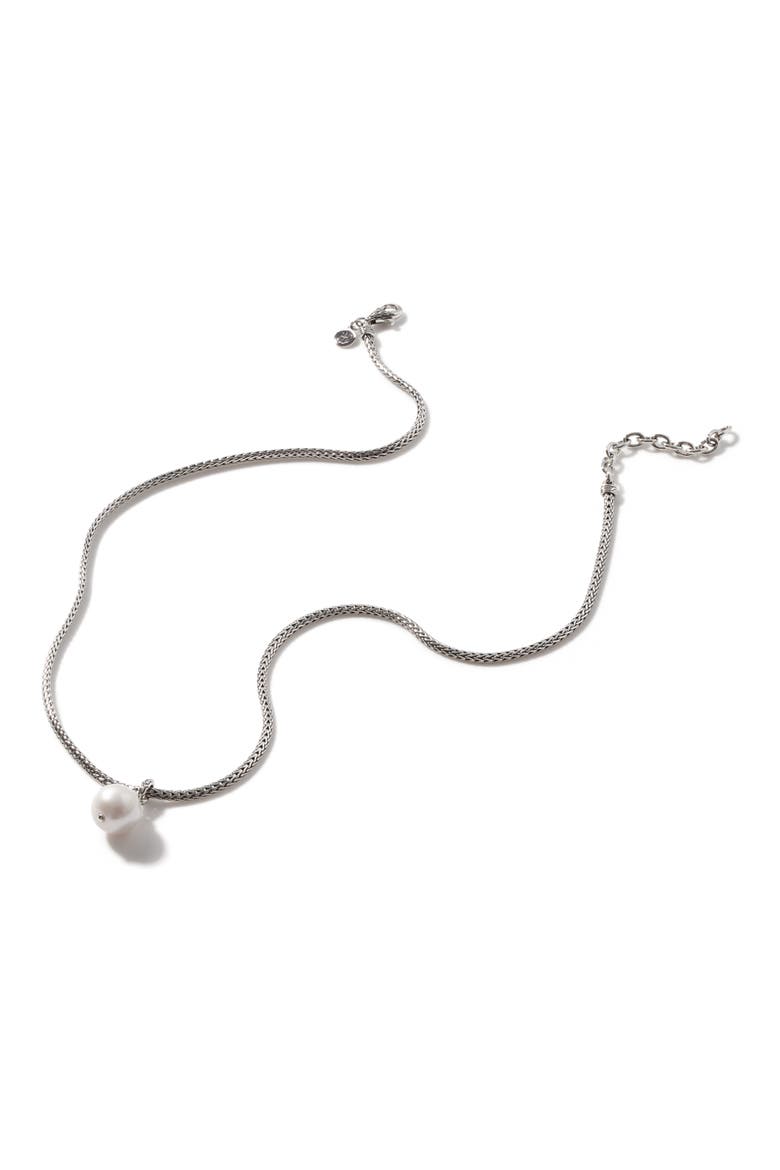 Classic Chain Freshwater Pearl Pendant Necklace, Alternate, color, SILVER