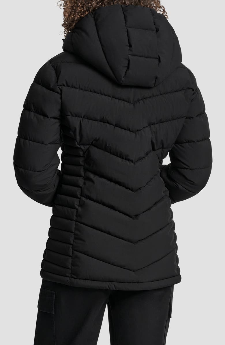 DKNY Cire Packable Hooded Puffer Jacket, Alternate, color, Ebony
