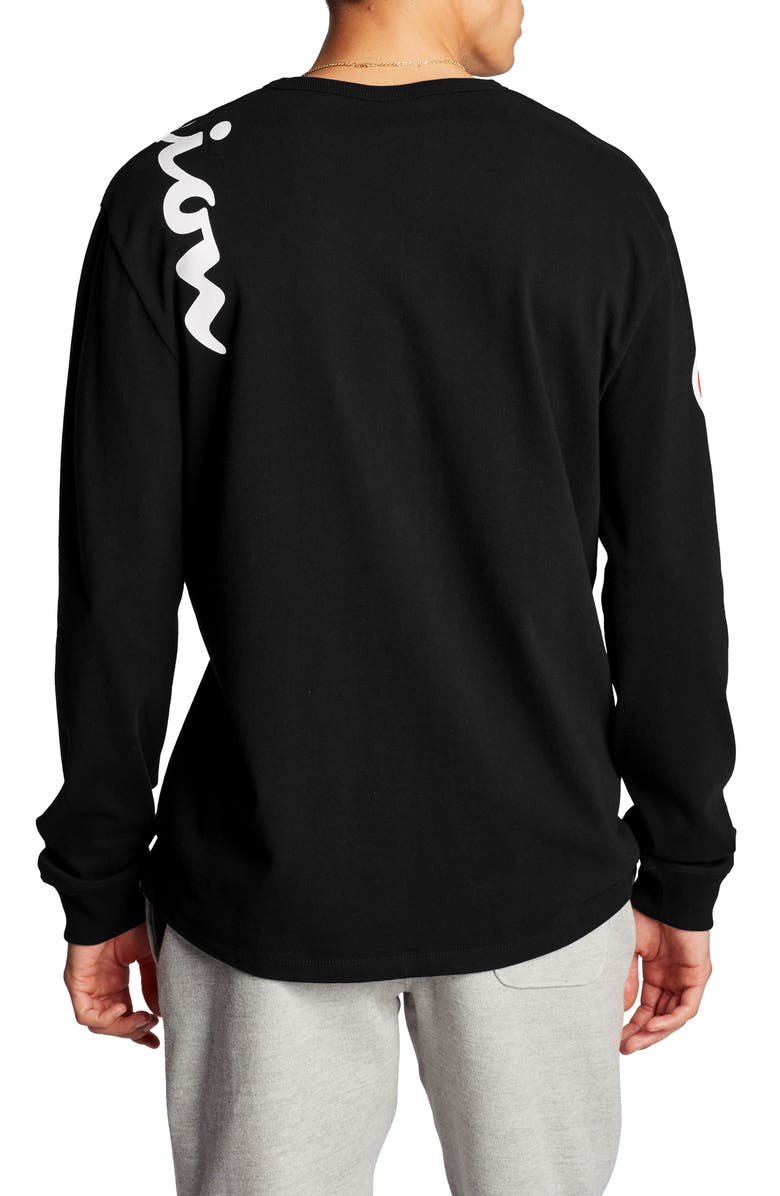 Champion Heritage Over Shoulder Script Long Sleeve T-Shirt, Alternate, color, 