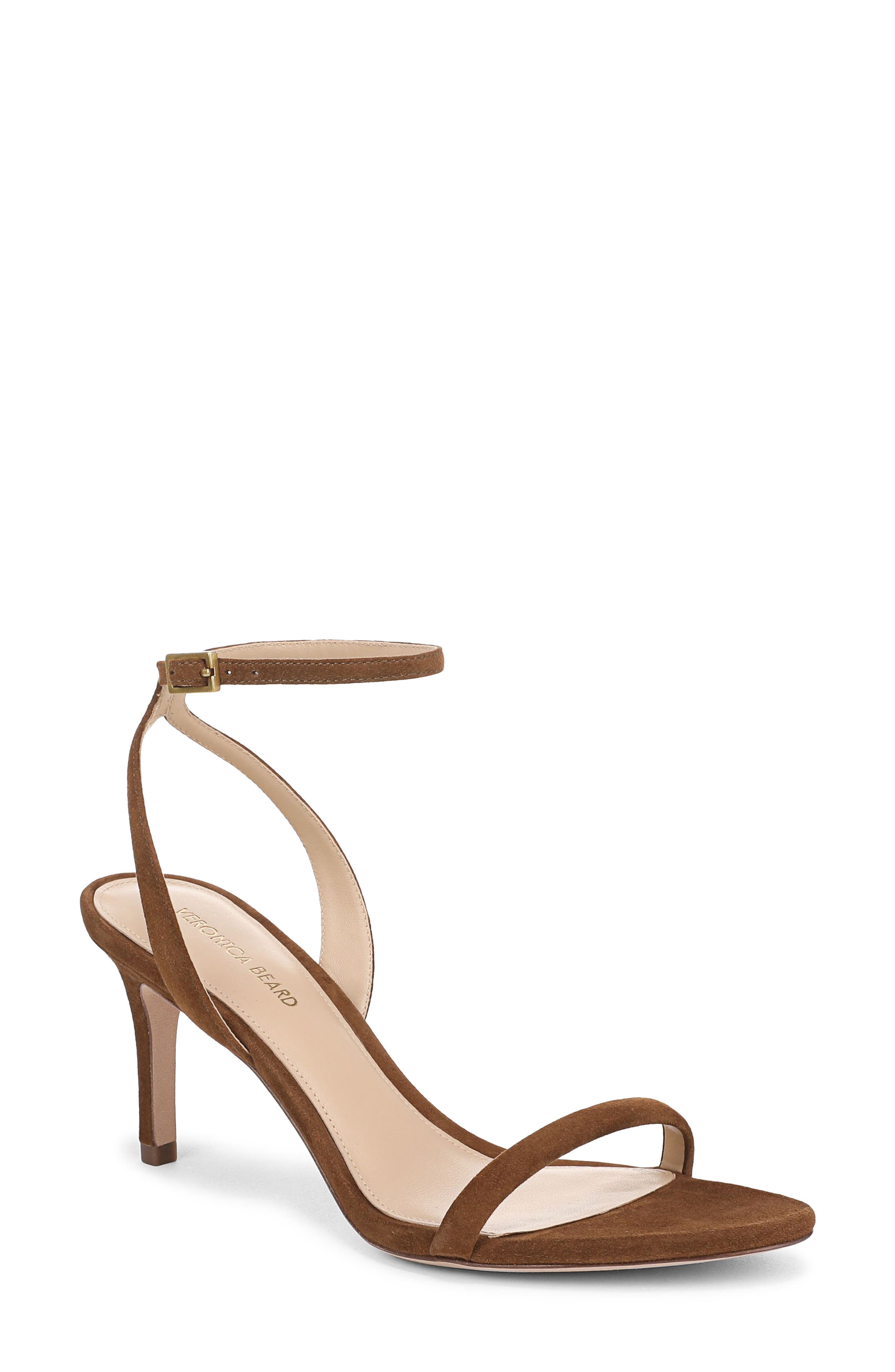 Veronica Beard Sylvie Ankle Strap Sandal, Main, color, Chestnut