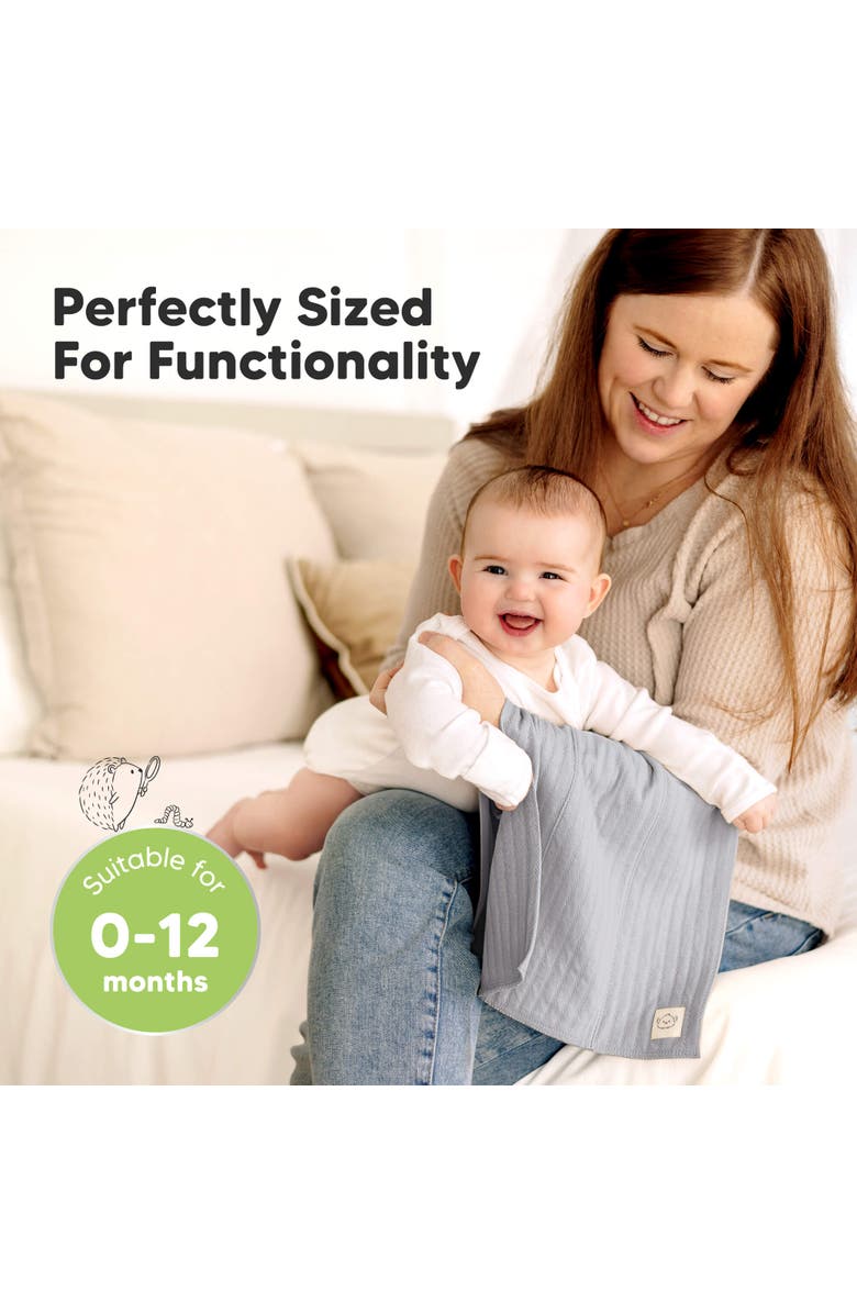 KeaBabies 6-Pack Shea (Stria) Burp Cloths, Alternate, color, Granite