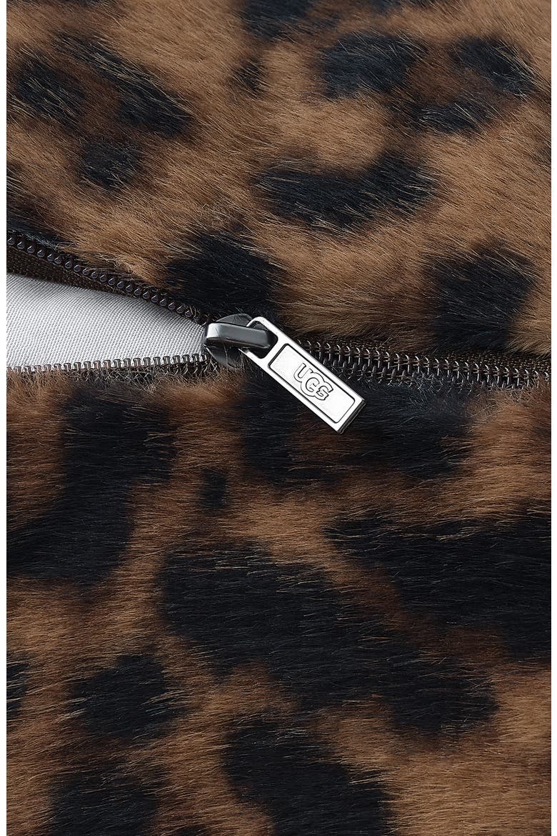 Everett Faux Fur Bolster Accent Pillow, Alternate, color, BLACK LEOPARD