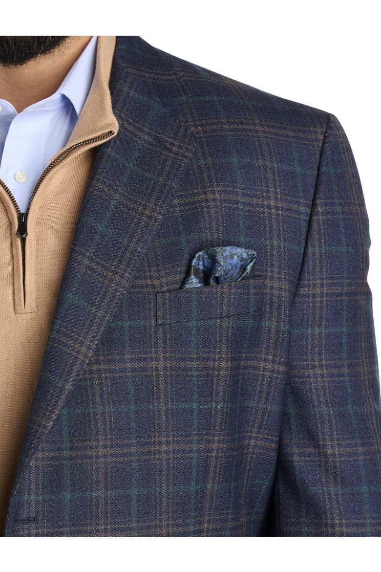 Big & Tall Multi Plaid Sport Coat, Alternate, color, NAVY