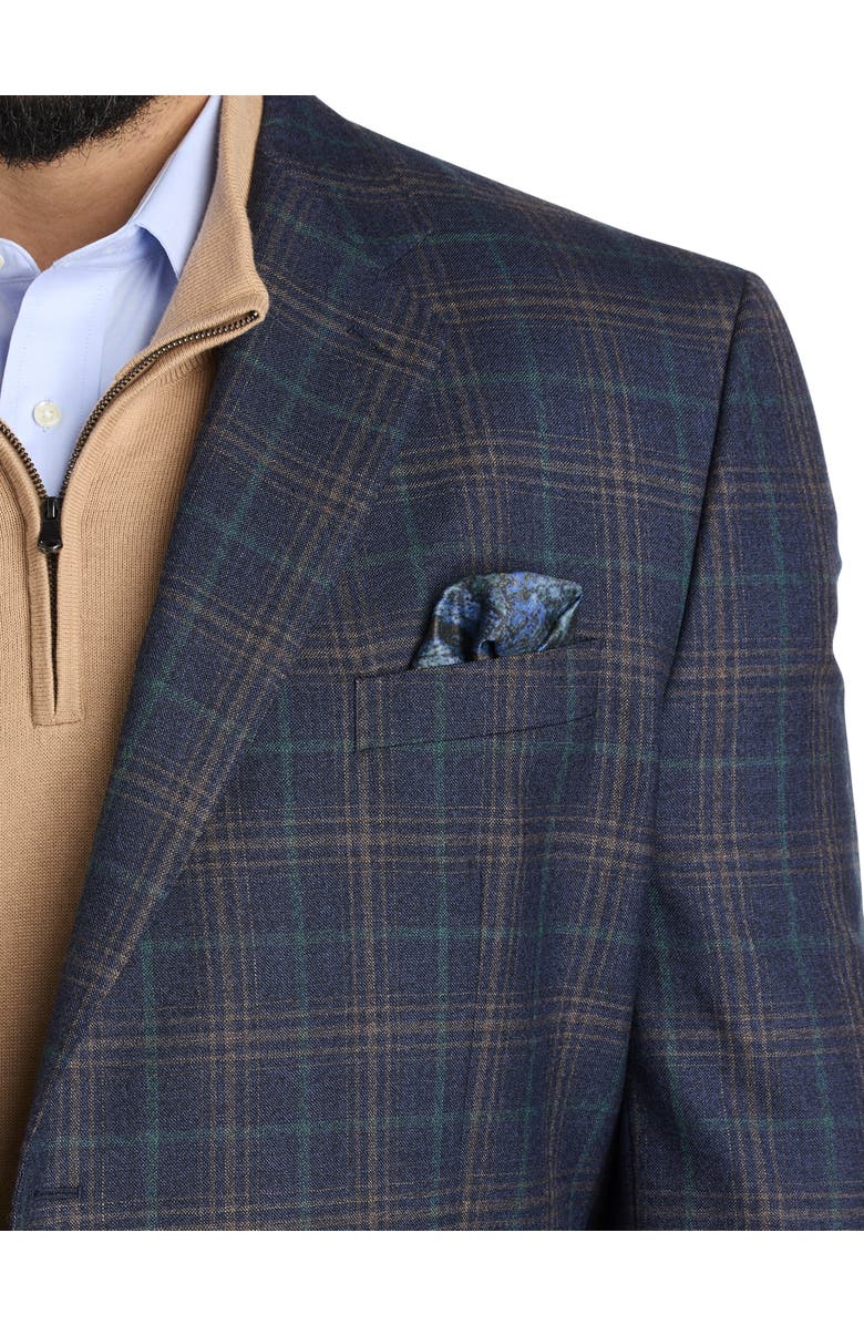 Tallia Big & Tall Multi Plaid Sport Coat, Alternate, color, Navy