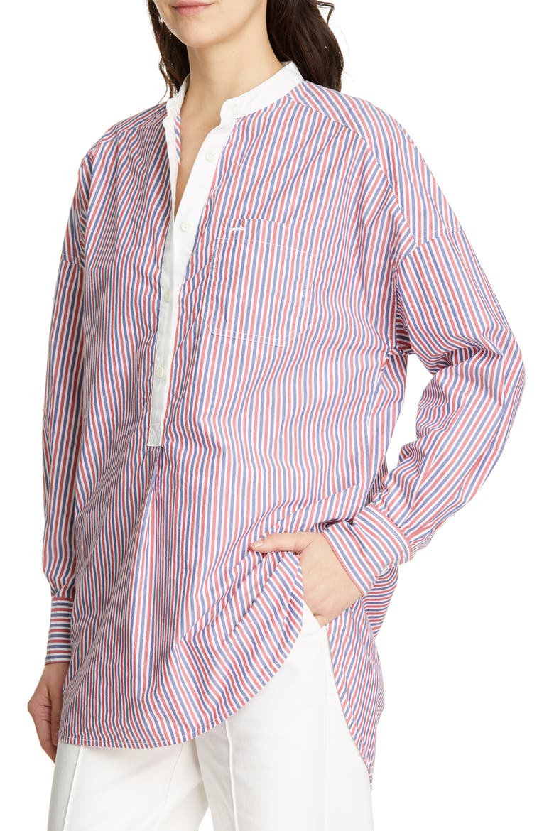 Multistripe Shirttail Tunic, Alternate, color, RED/ BLUE/ WHITE