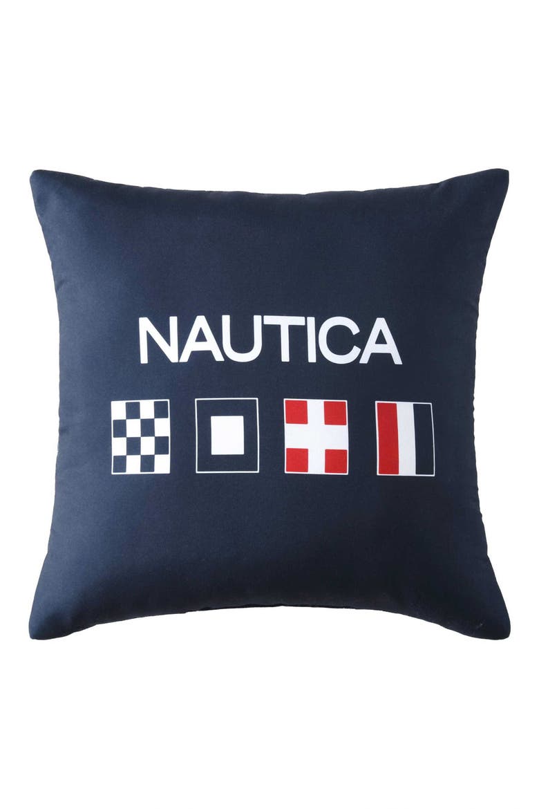 Flag Microfiber Throw Pillow, Main, color, DARK BLUE
