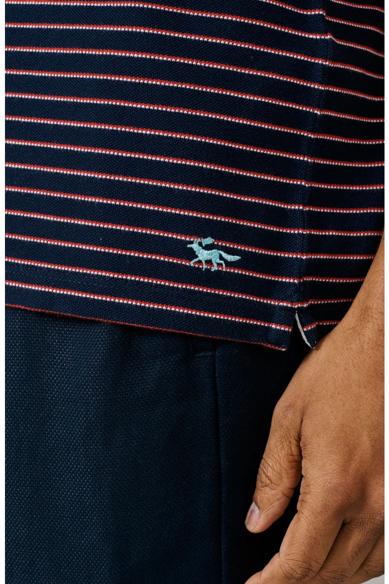 Baysdale Open Collar Polo, Alternate, color, Navy Stripe
