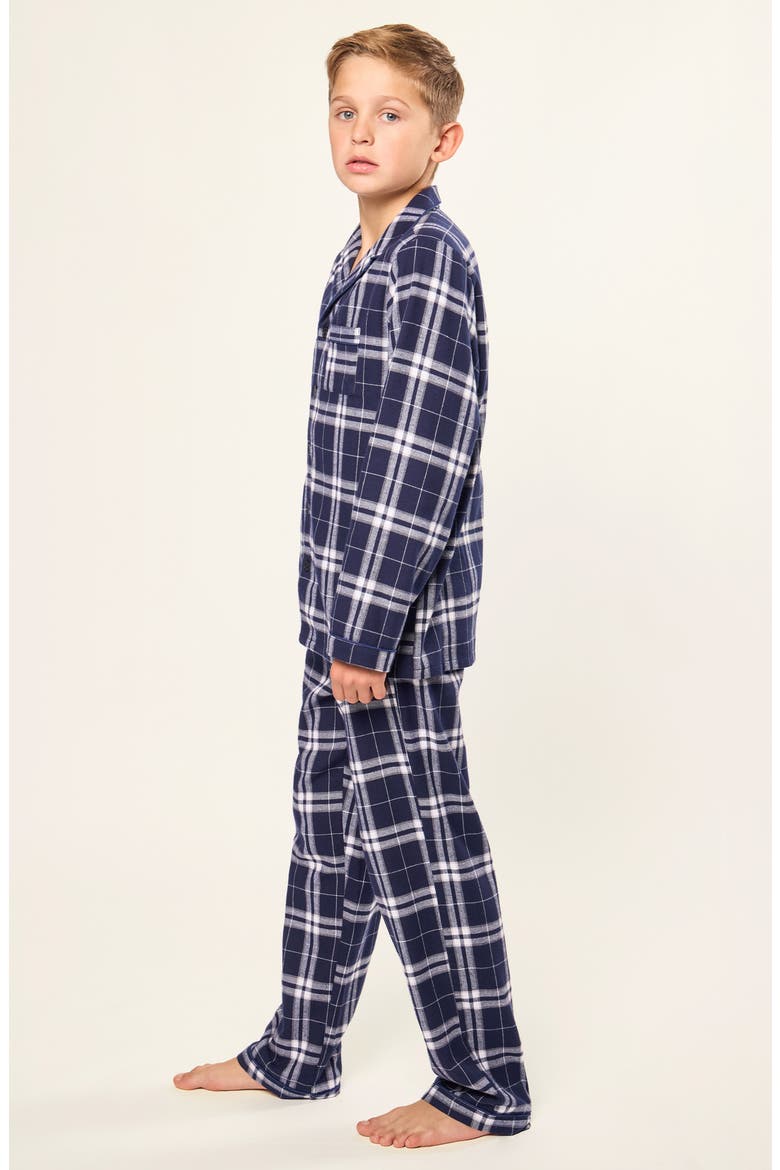 Kids' Plaid Two-Piece Pajamas, Alternate, color, NAVY