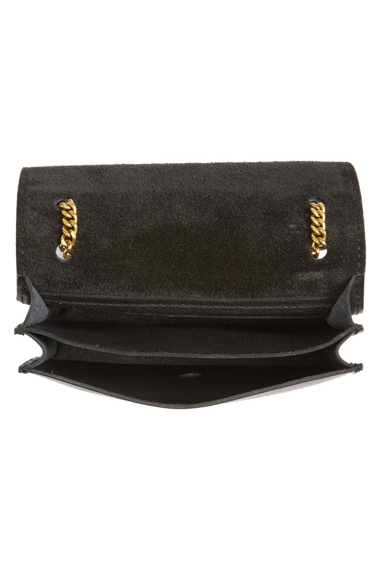 Chain Leather Crossbody Bag, Alternate, color, TRUE BLACK