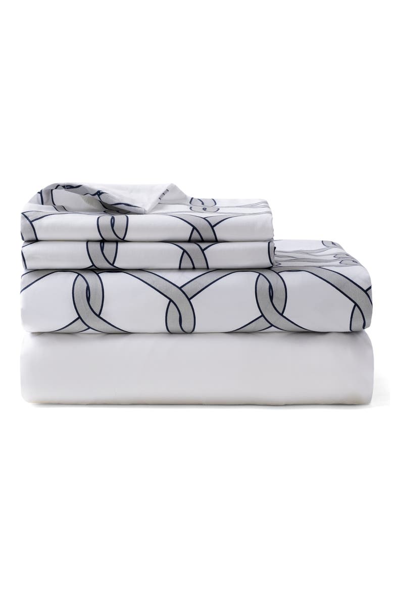 Four-Piece Chain Link Sheet Set, Main, color, GREY