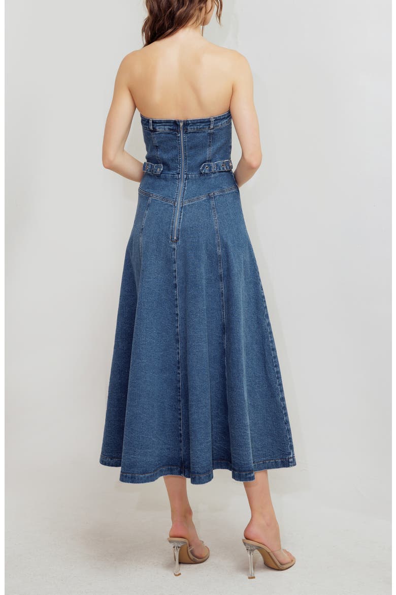 Strapless Denim Maxi Dress, Alternate, color, INDIGO DENIM